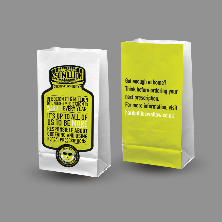 Nhs Bolton Waste Medication Prescription Bag By Cube Creative