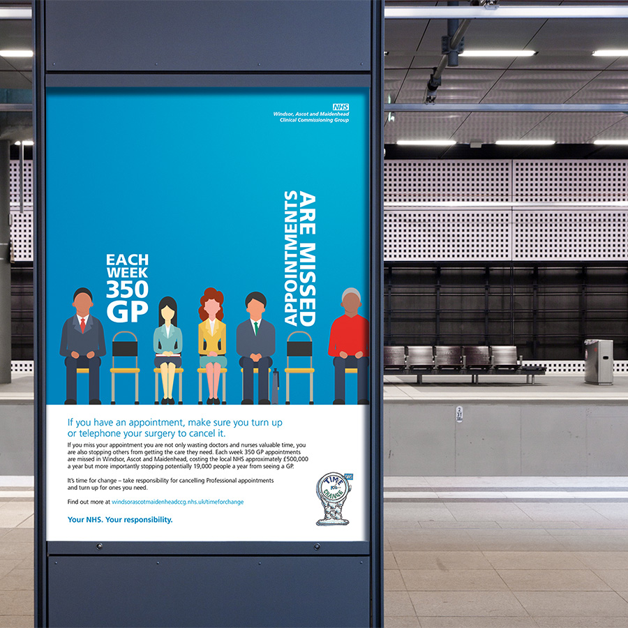 NHS Windsor, Ascot and Maidenhead CCG GP opening hours campaign by Cube Creative