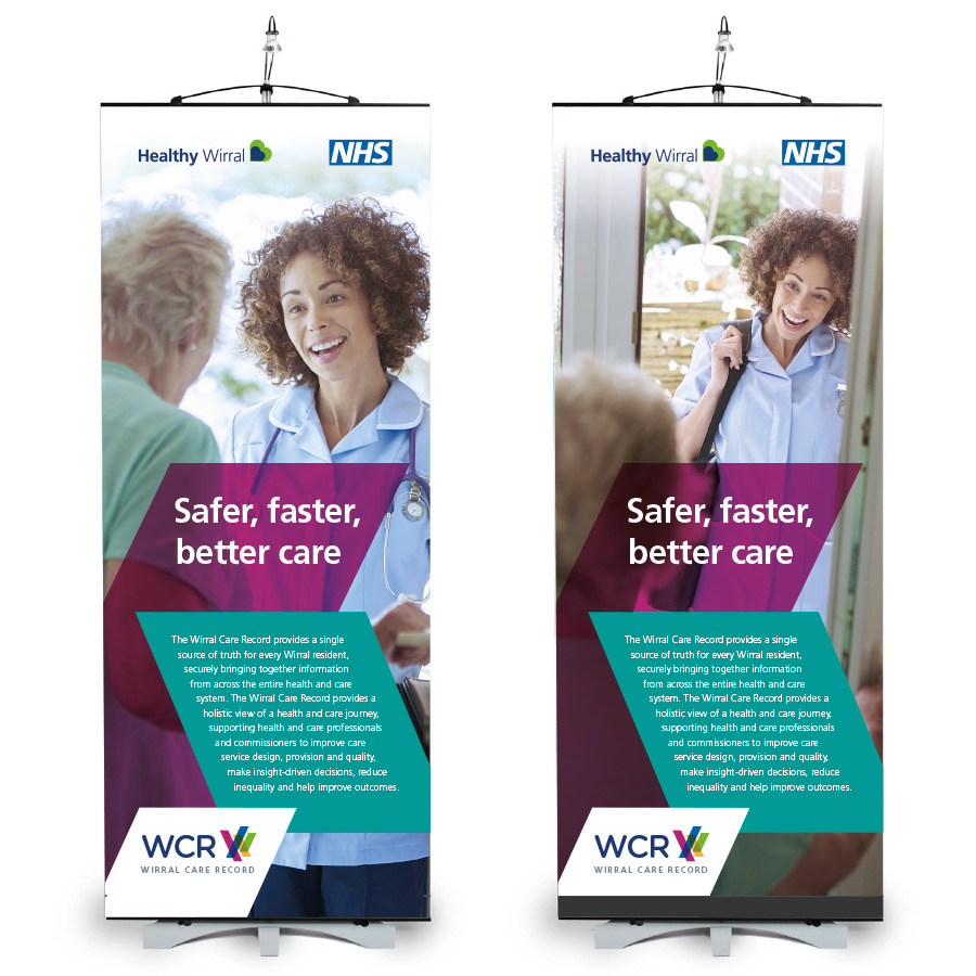 Wirral Care Record pull up banners
